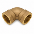 Codo de Bronce Hembra-Hembra de 1 Pulgada a 90 Grados completo sobre fondo blanco profesional