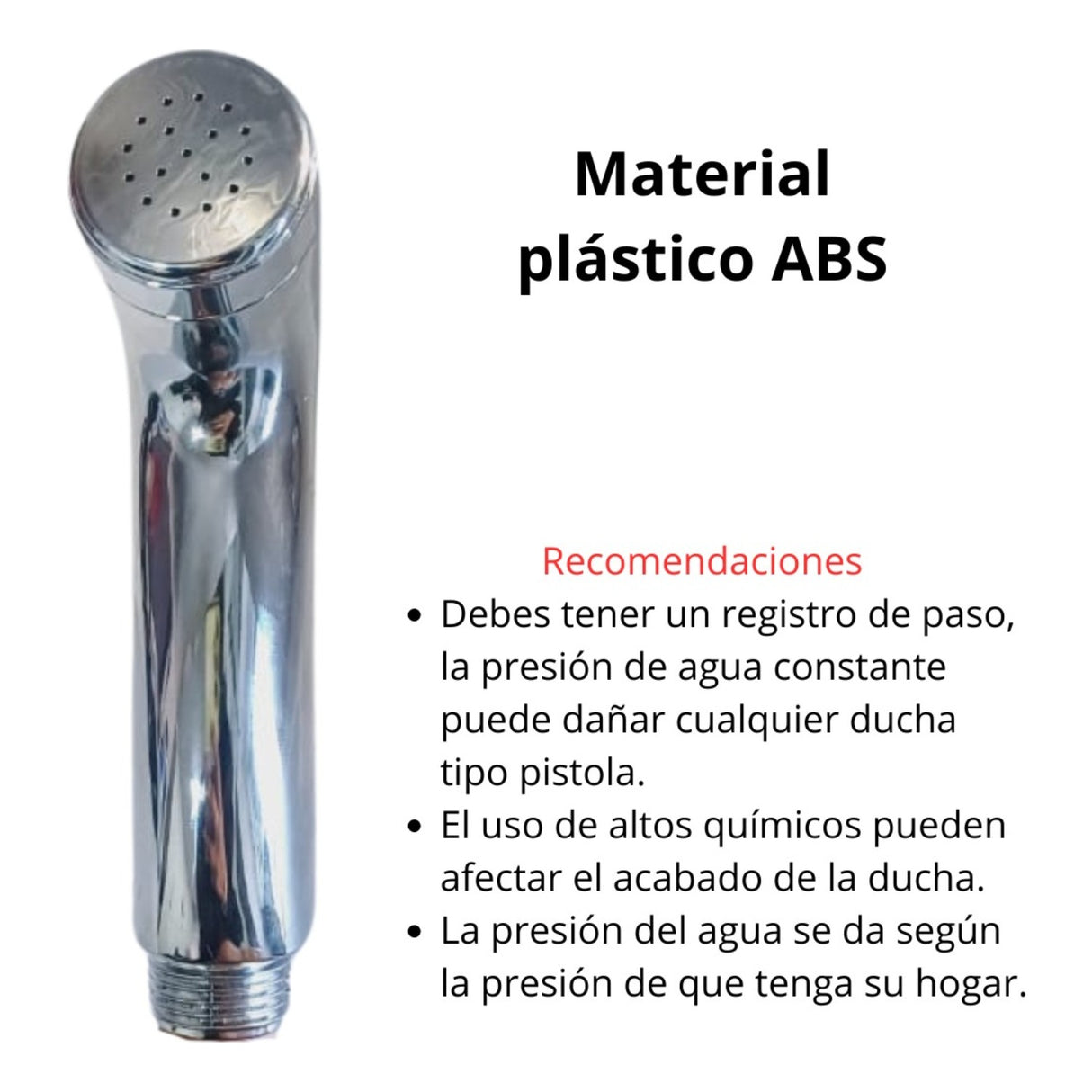 Ducha Tipo Pistola. Abs. No Incluye Manguera