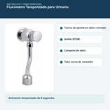 Componentes incluidos con el fluxómetro para urinario