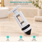 Émbolo de válvula de entrada. Tipo: Émbolo. Diseño: Cuerpo abierto. Detalle: Sello inferior.