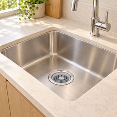 Canastilla para lavaplatos inox-plástico de 4 pulgadas