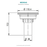 Croquis original de canastilla para lavaplatos inox-plástico de 4 pulgadas, con sus cotas originales sin repasar trazos.