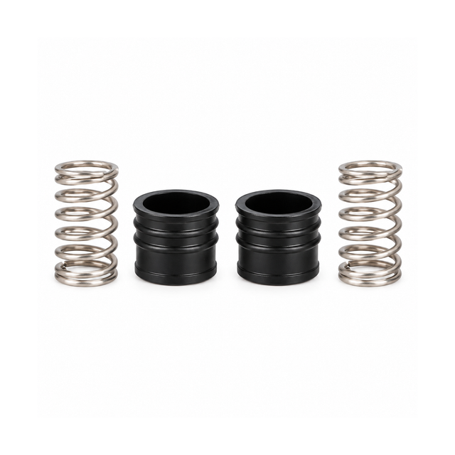 Kit de resortes y sellos x 2 sobre fondo blanco, producto completo.