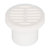 Rejilla de piso blanca de 3 × 2 pulgadas sobre fondo blanco. Blanco.
