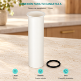 Sosco de lavaplatos · 15 cm. Largo: 15 cm. Diseño: Cuerpo tubular. Uso: Canastilla lavaplatos.