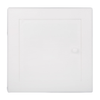 Tapa de registro blanca de 144 × 144 mm sobre fondo blanco. Blanco.