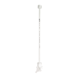 Válvula de regulación blanca con acople de 40 cm para sanitario sobre fondo blanco. Blanco nieve.