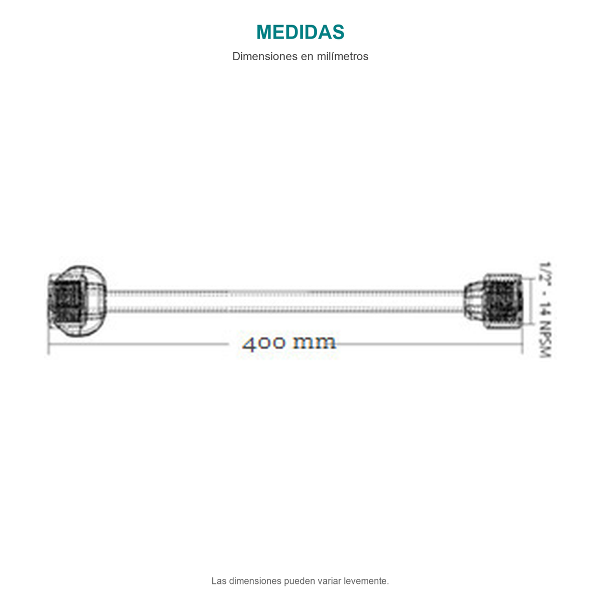 Croquis original de válvula de regulación blanca con acople de 40 cm para lavamanos y lavaplatos, con sus cotas originales sin repasar trazos.