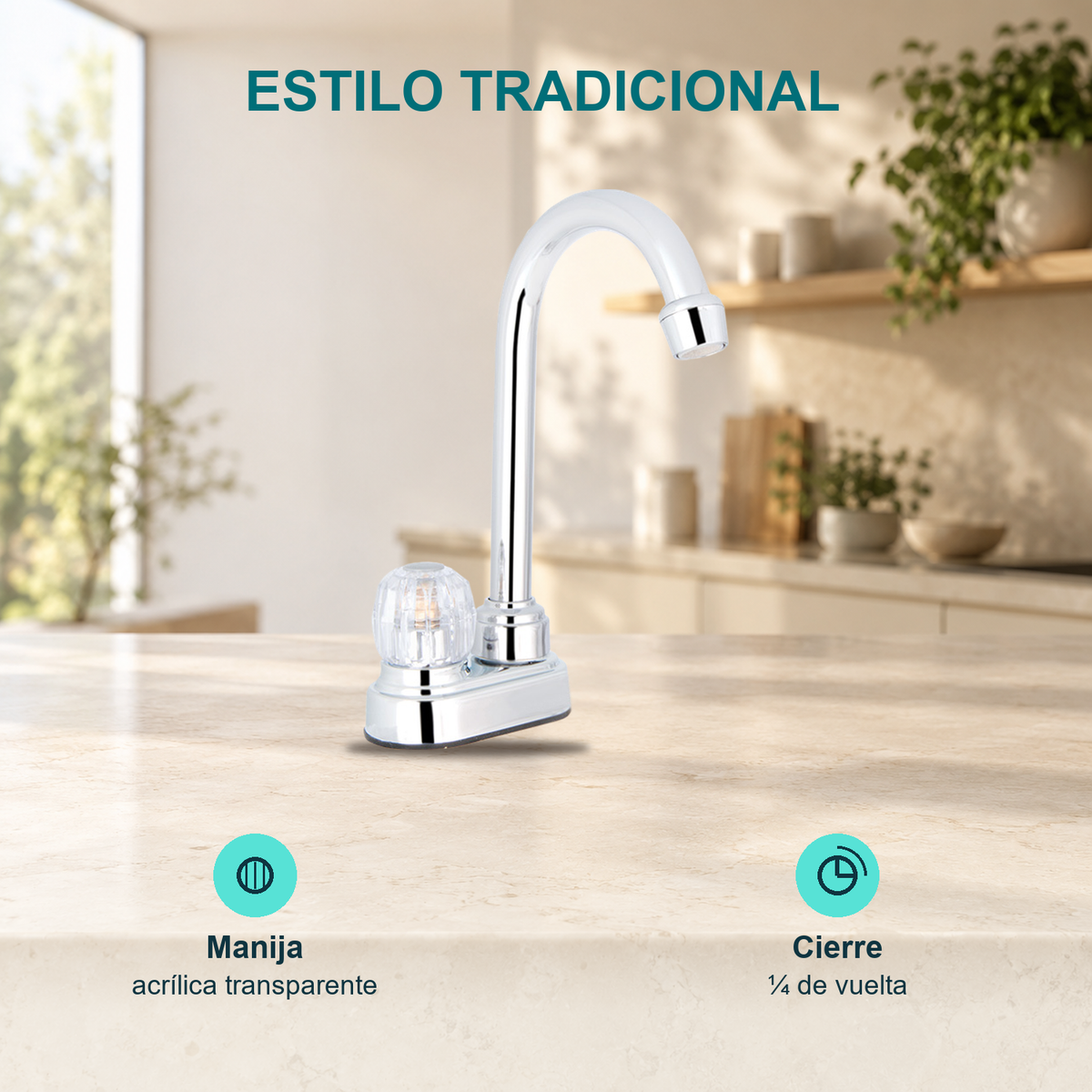 Características de Llave individual para lavaplatos de mesa Aquarius con base plataforma