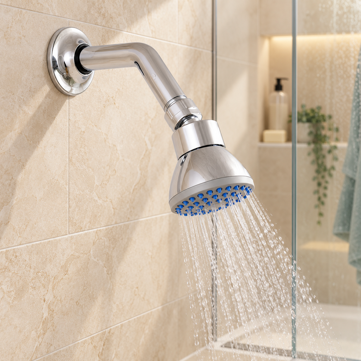 Ambientación de Regadera para ducha Aqua cromada