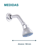 Medida principal de Regadera para ducha Aqua cromada