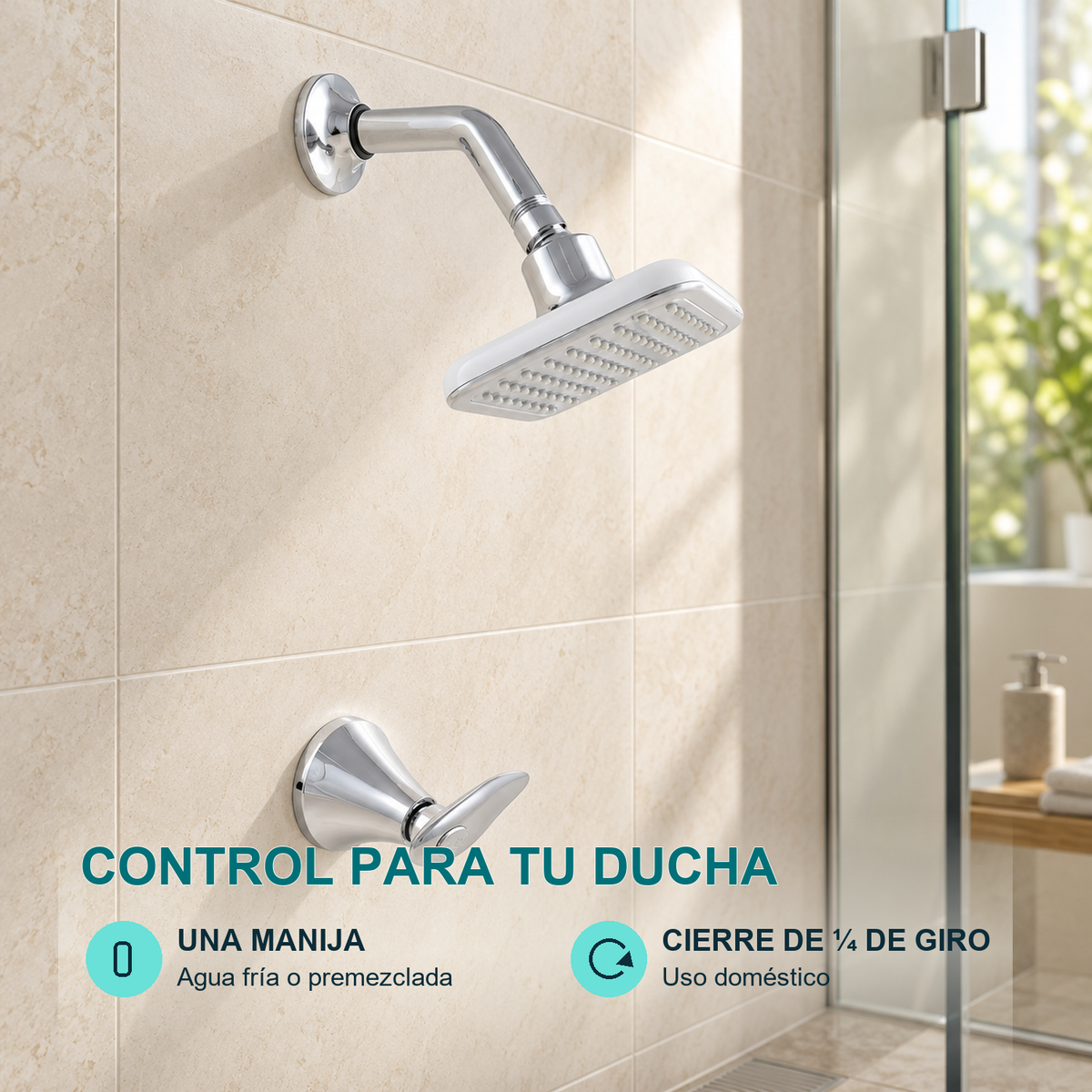 Conjunto registro de ducha Slim cromado — características
