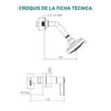 Conjunto registro de ducha Almaguer cromado — croquis original