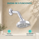 Características de Regadera para ducha Alba de 5 funciones cromada