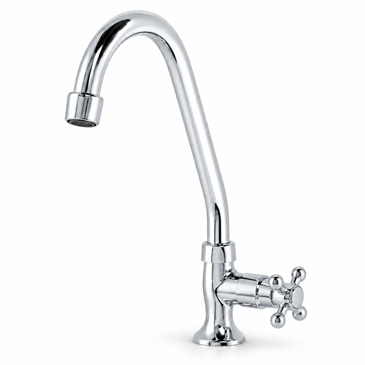 Llave individual Almaguer cromada sobre fondo blanco