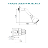 Conjunto mezclador de ducha Aquarius Cerámico de 8 pulgadas cromado — croquis original