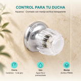Registro de ducha Aquarius: Cierre: Cerámico · ¼ de giro; Uso: Agua fría o premezclada; Manija: Acrílico PMMA.