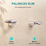Mezclador Slim con palancas y cierre cerámico para agua fría y caliente