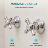 Mezclador Antius con manijas de cruz y cierre cerámico para agua fría y caliente