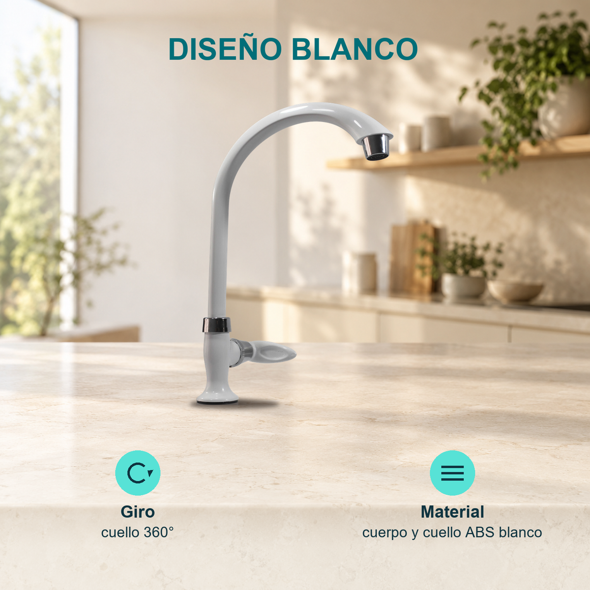 Características de Llave individual para lavaplatos de mesa Slim Bianca blanca