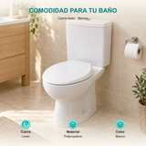 Asiento sanitario redondo Cierre lento: Cierre: Lento; Material: Polipropileno; Color: Blanco.