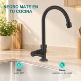Características de Llave individual para lavaplatos de mesa Almaguer negro mate