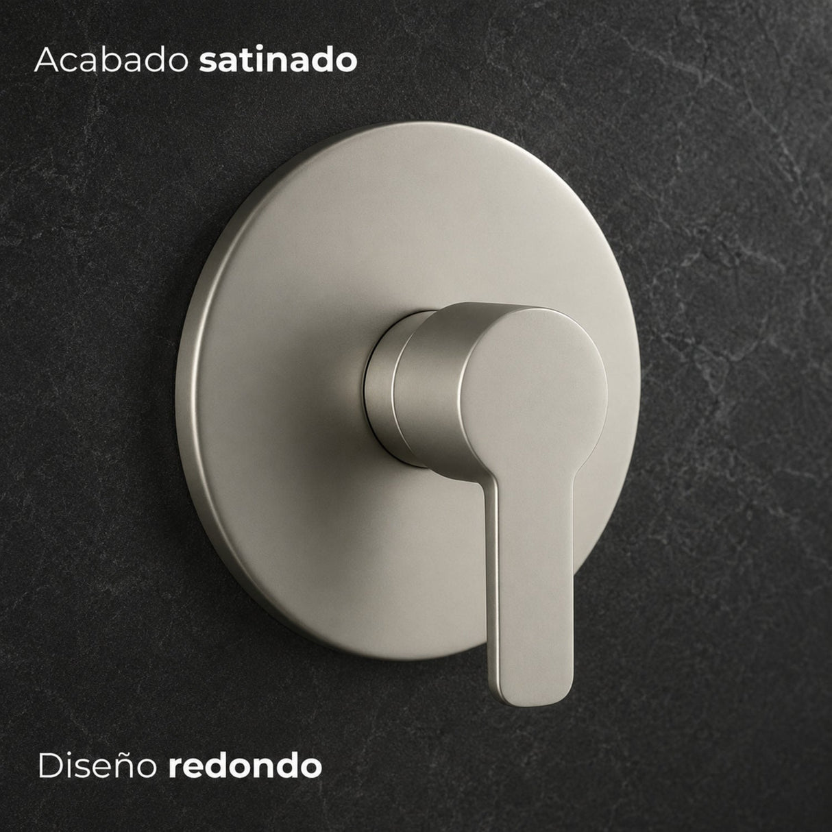 Detalle del acabado satinado y diseño redondo