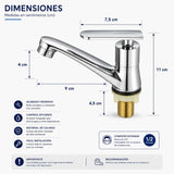 Llave Lavamanos Palanca Cuerpo Metalico Entrada Bronce Color Cromado