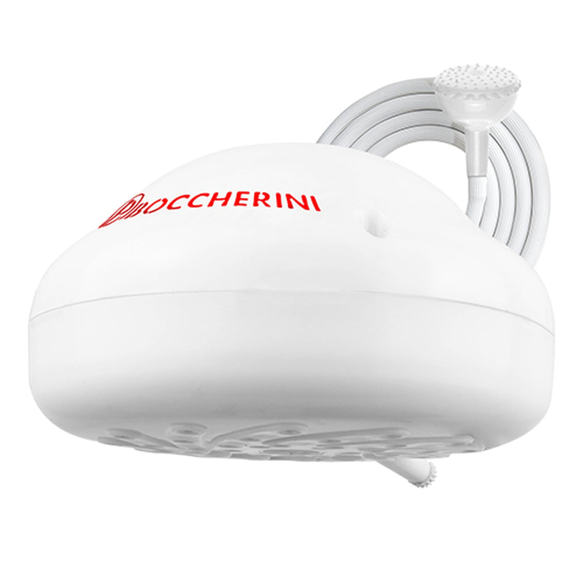 Ducha eléctrica Premium Zent blanca con manguera y miniducha