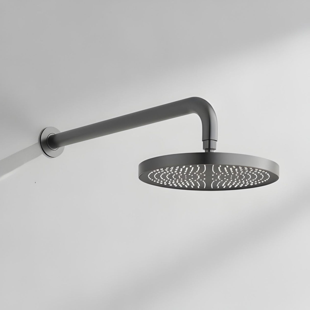 Regadera Redonda 25 Cm Spacco Gris Concreto Brazo 30cm Acero