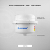 Ducha eléctrica Victory Dirigible blanca sin accesorios, material y salida de agua