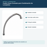 Cuello Cisne Cromado para Combinación de Lavaplatos: materiales y construcción verificados