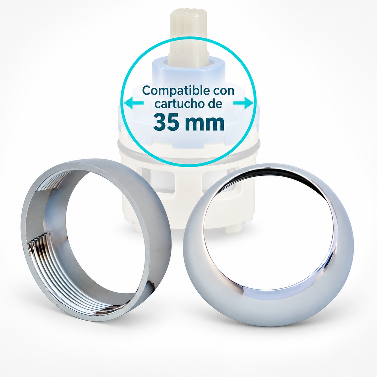Medidas y compatibilidad de Cobertor de tuerca para cartucho de 35 mm
