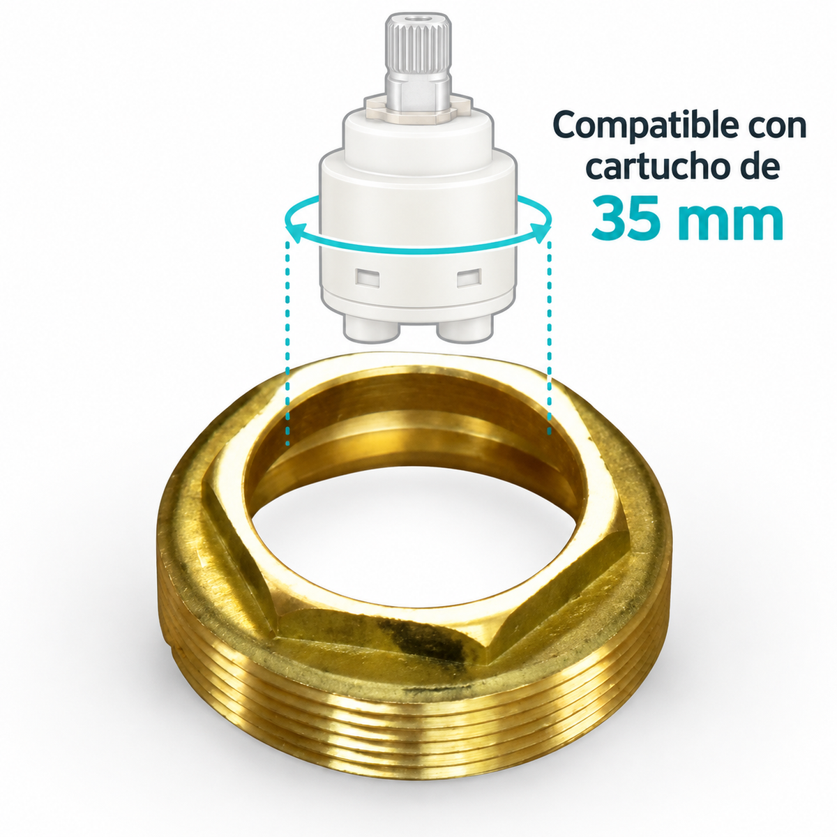 Medidas y compatibilidad de Tuerca de apriete para cartucho de 35 mm