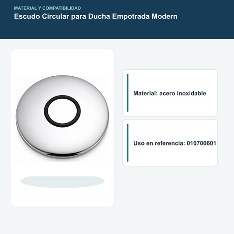 Escudo Circular para Ducha Empotrada Modern