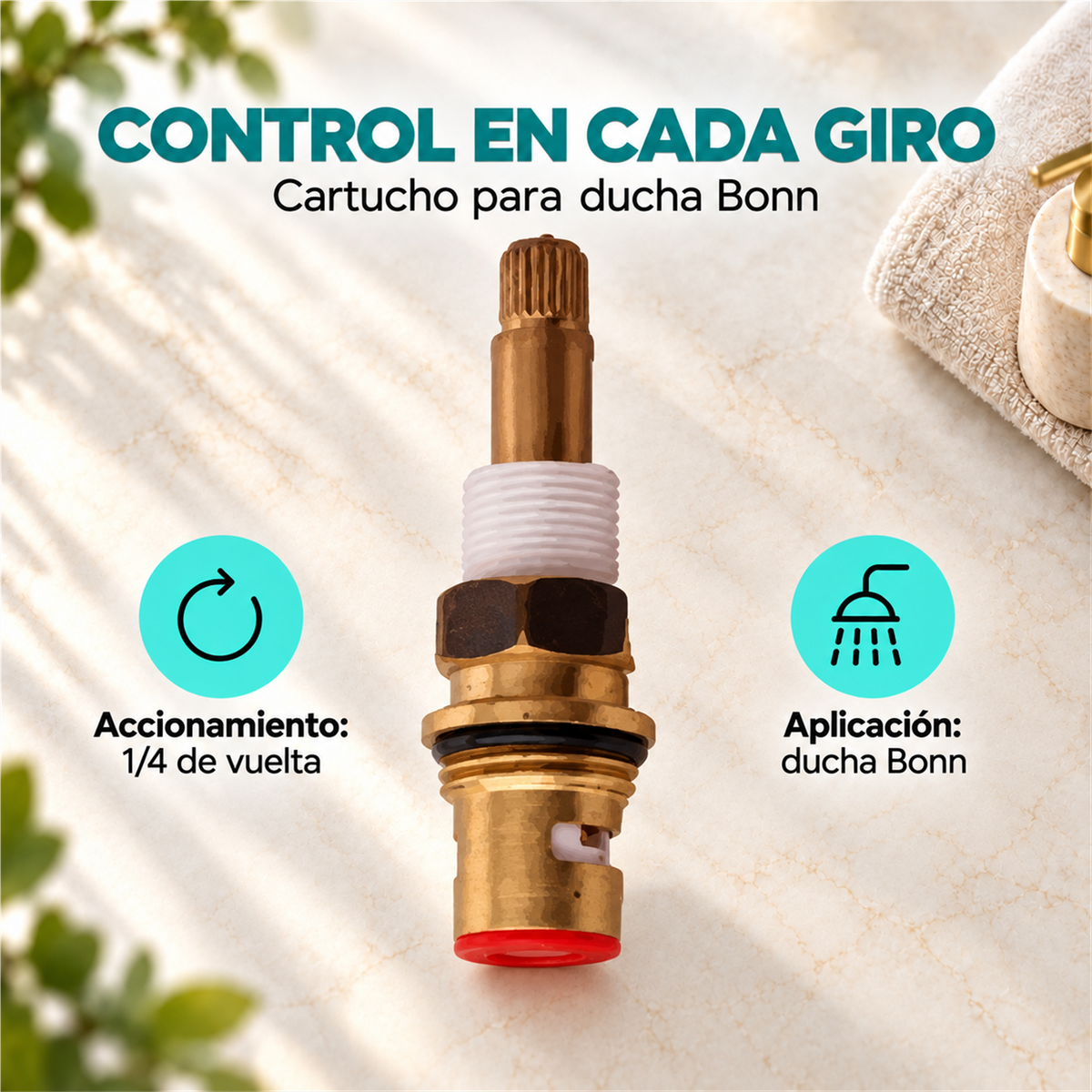 Cartucho para Ducha Bonn de 1/4 de Vuelta: características principales