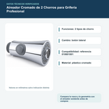 Diagrama o datos verificados del aireador cromado de 2 chorros para grifería profesional