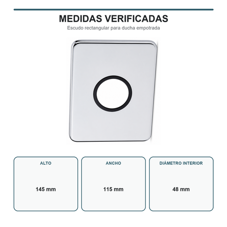 Escudo Rectangular para Ducha Empotrada Düsseldorf