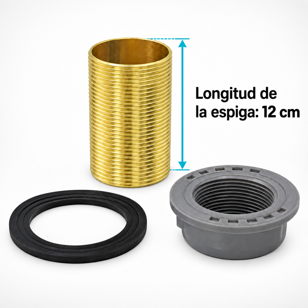 Medidas y compatibilidad de Espiga de 12 cm para sujeción de monomando