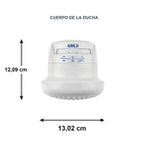 Ducha Eléctrica Gold Blanca con Miniducha 110 V · medidas
