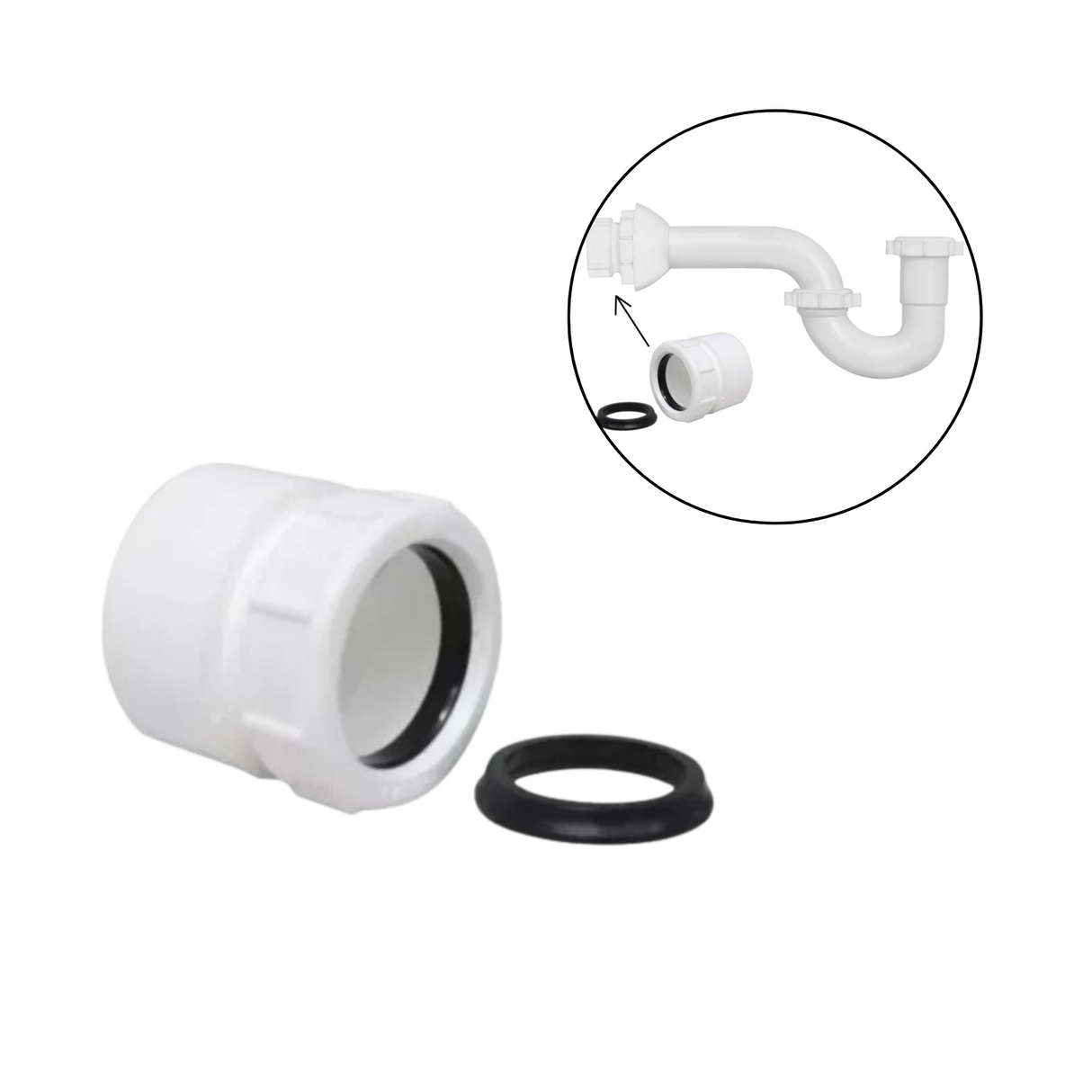 Adaptador De Sifón Para Lavaplatos Y Lavamanos, Gricol.