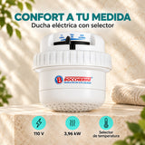 Ducha eléctrica Millenium blanca con selector: 110 V y 3,96 kW