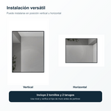 Instalación vertical y horizontal del espejo con tornillos y tarugos