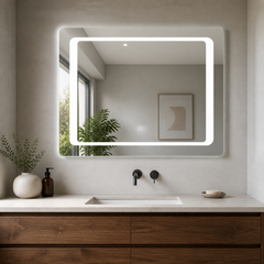 Espejo LED 90 x 70 cm con Luz de Contorno