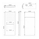 Kit Regadera Ducha Rectangular Empotrada Monomando con Ducha de Mano Negro o Gris