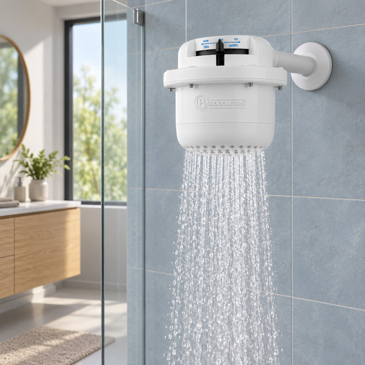 Ducha Eléctrica Fusion Blanca con Manguera 220 V, 16 cm imagen 2