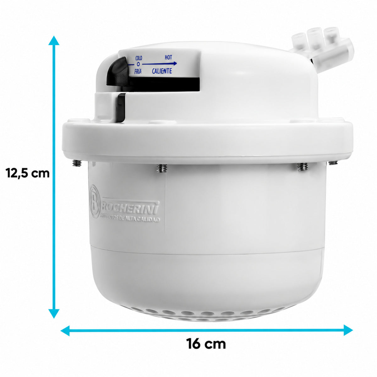 Ducha Eléctrica Fusion Blanca con Manguera 220 V, 16 cm imagen 4