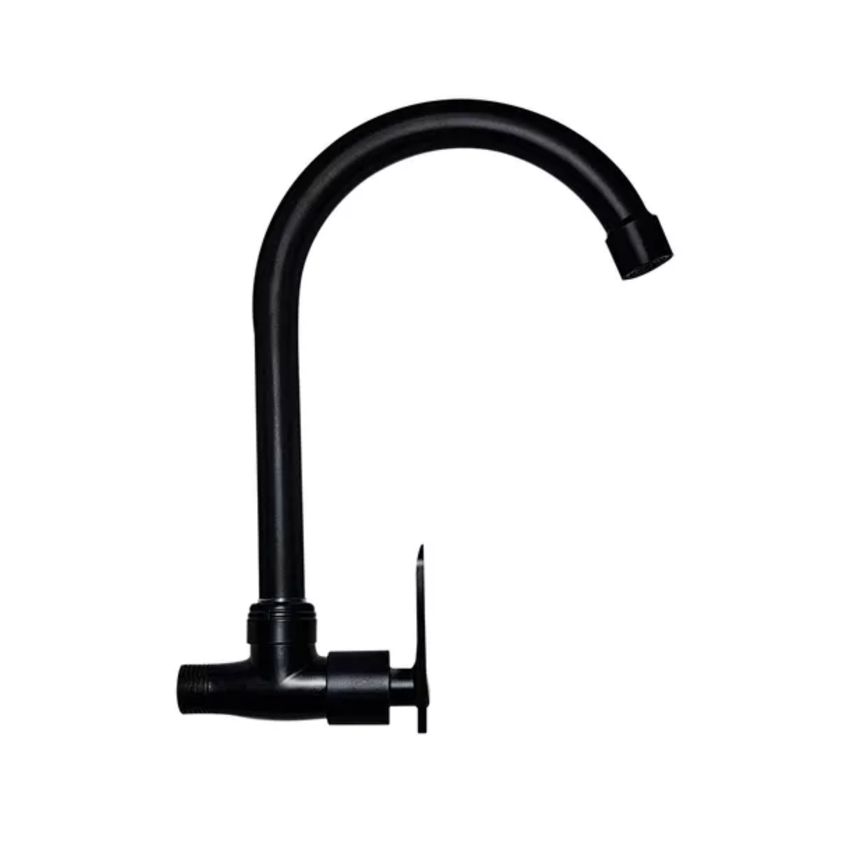 Grifería De Pared Para Lavaplatos Negra Mate 360° | Llave Agua Fría Metálica Para Cocina y Lavadero