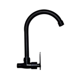 Grifería De Pared Para Lavaplatos Negra Mate 360° | Llave Agua Fría Metálica Para Cocina y Lavadero
