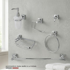 Juego de Accesorios de Baño Xcaret 6 Piezas | Set Completo para Baño Moderno y Funcional